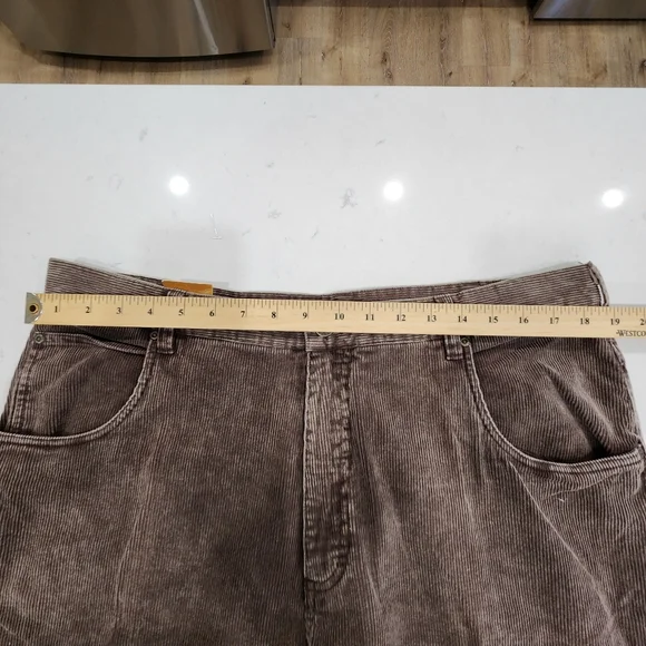 Vintage Lee Dungarees Corduroy Pants Mens 38/32 Brown Loose Straight Leg 80s 90s - Picture 10 of 13